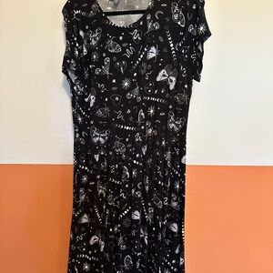 ModCloth arcana moth and moon print dress